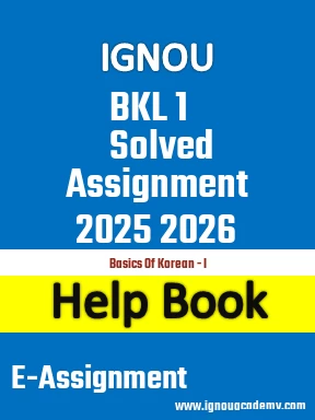 IGNOU BKL 1 Solved Assignment 2025 2026
