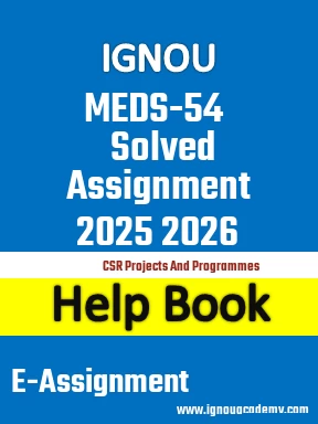 IGNOU MEDS-54 Solved Assignment 2025 2026
