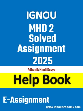 IGNOU MHD 2 Solved Assignment 2025