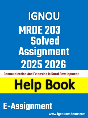 IGNOU MRDE 203 Solved Assignment 2025 2026
